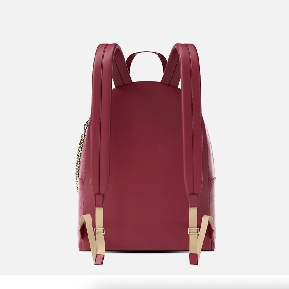 New Michael Kors Slater Large Signature Logo Backpack Cherry - Picture 4 of 4